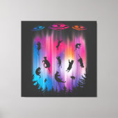 Alien Abduction Cat Flying Saucer Funny UFO Canvas Afdruk (Voorkant)