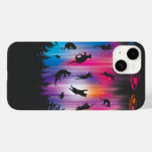 Alien Abduction Cat Flying Saucer Funny UFO Case-Mate iPhone Case (Achterkant (horizontaal))