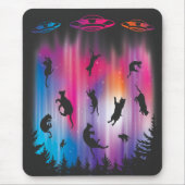 Alien Abduction Cat Flying Saucer Funny UFO Muismat (Voorkant)