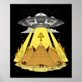 Alien Abduction Egyptian Pyramids Ancient UFO Poster (Voorkant)