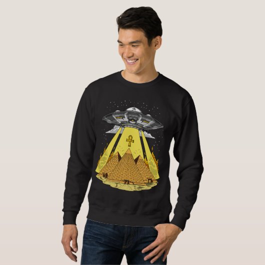 Alien Abduction Egyptian Pyramids Ancient UFO Trui (Voorkant volledig)