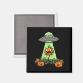 Alien Abduction Funny Pumpkin Halloween Light Ufo Magneet (Voorkant / Achterkant)