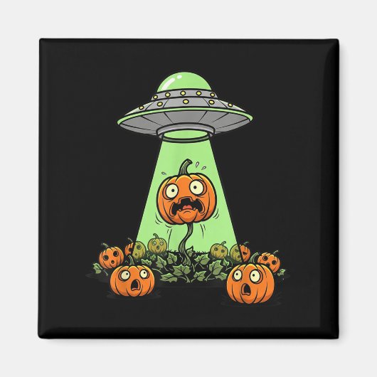 Alien Abduction Funny Pumpkin Halloween Light Ufo Magneet (Voorkant)