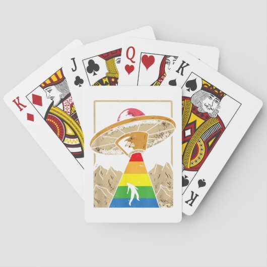 Alien Abduction Gay Pride Gaylien Lgbt Pokerkaarten (Achterkant)