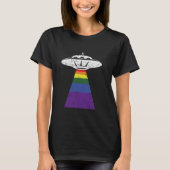 Alien Abduction Gay Pride LGBT-Q Gaylien UFO Trots T-shirt (Voorkant)