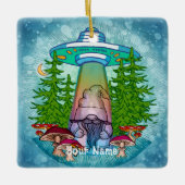 Alien abduction gnome keramisch ornament (Voorkant)