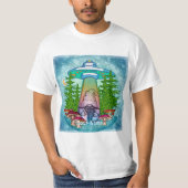 Alien abduction gnome t-shirt (Voorkant)