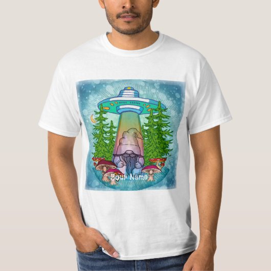Alien abduction gnome t-shirt (Voorkant)