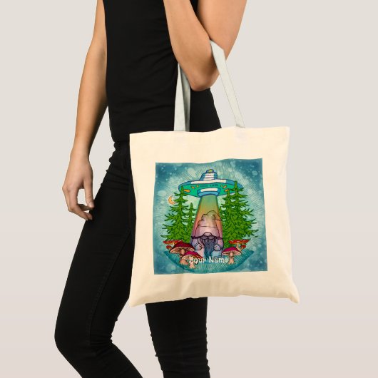 Alien abduction gnome tote bag (Voorkant (product))