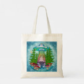 Alien abduction gnome tote bag (Achterkant)
