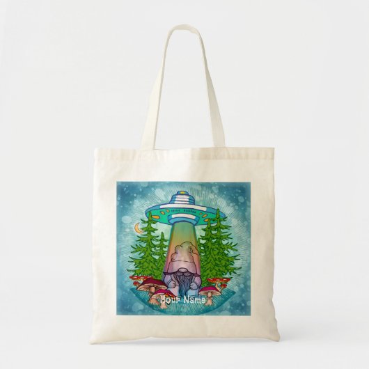 Alien abduction gnome tote bag (Voorkant)