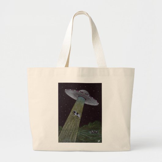 Alien Abduction Grote Tote Bag (Voorkant)