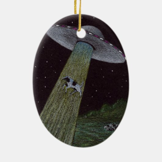 Alien Abduction Keramisch Ornament (Achterkant)