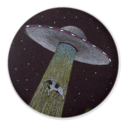 Alien Abduction Keramische Knop (Voorkant)