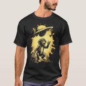 Alien Abduction Monkey Ape UFO Spaceship Extraterr T-shirt (Voorkant)