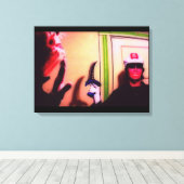 Alien Abduction Nachtmerrie 3 Canvas Afdruk (Insitu (Houten vloer))