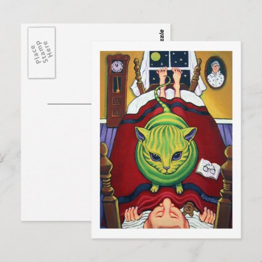 Alien Abduction - of Cat Owner? Briefkaart (Voorkant / Achterkant)