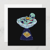 Alien Abduction Pizza UFO Flying Saucer Aliens Gif Kaart (Voorkant / Achterkant)
