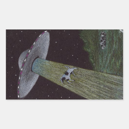 Alien Abduction Rechthoekige Sticker (Voorkant)