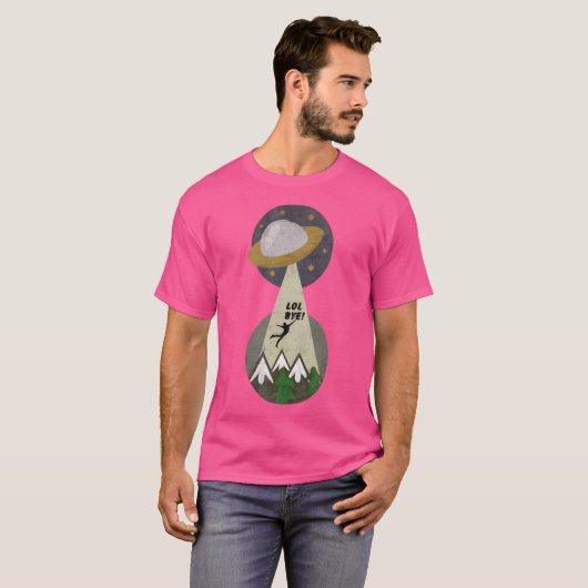 Alien Abduction Ruimteschip Funny Distressed Desig T-shirt (Voorkant volledig)