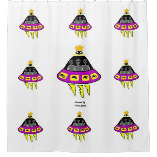 Alien Abduction Shower Curtain Douchegordijn (Voorkant)
