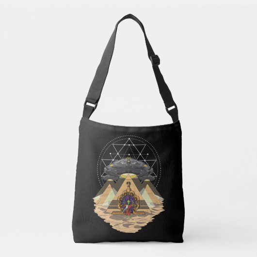 Alien Abduction Space Annunaki Egyptische piramids Crossbody Tas (Voorkant)