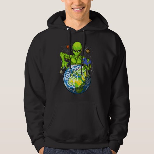 Alien Abduction Space Planet UFO-complot Hoodie (Voorkant)