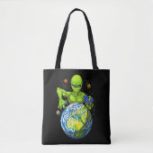 Alien Abduction Space Planet UFO-complot Tote Bag (Voorkant)