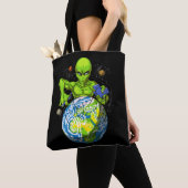 Alien Abduction Space Planet UFO-complot Tote Bag (Dichtbij)