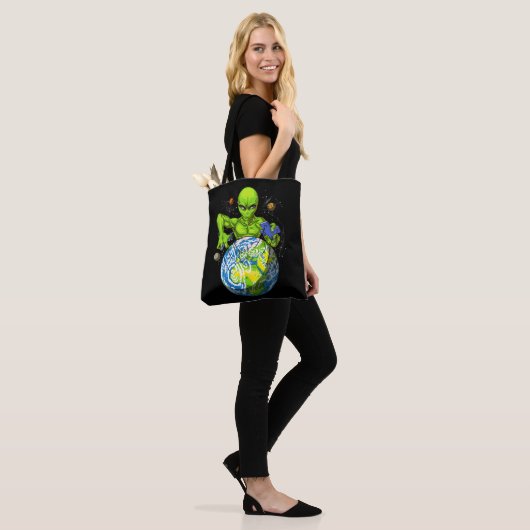Alien Abduction Space Planet UFO-complot Tote Bag (Op model)