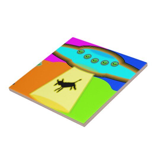 Alien Abduction Tegeltje (Zijkant)