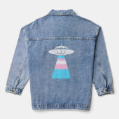 Alien Abduction Transgender Pride Lgbt Q Gaylien T Denim Jacket (Achterkant)