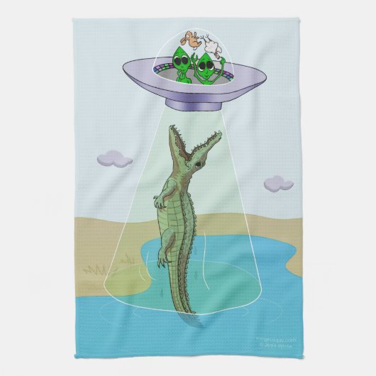 Alien Abduction Trauma Kitchen Towel Theedoek (Verticaal)