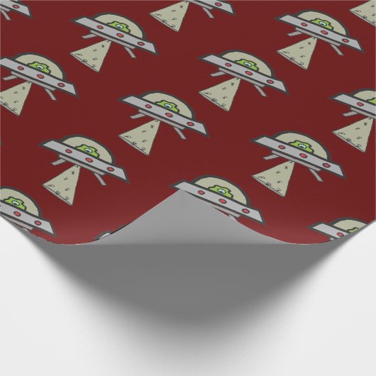 Alien Abduction UFO Flying Saucer Cadeaupapier (Hoek)