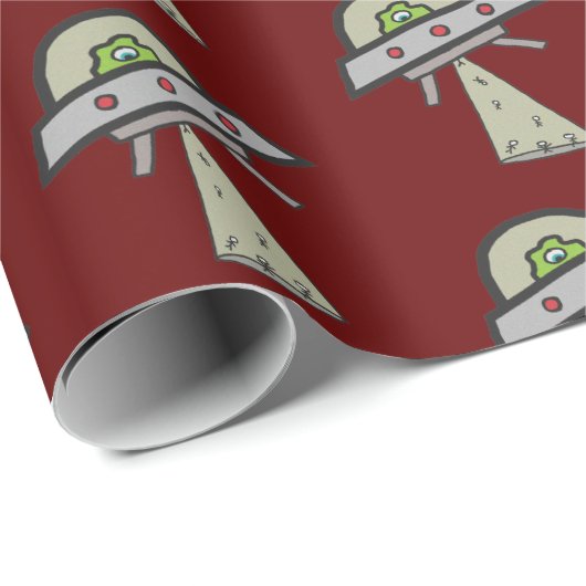 Alien Abduction UFO Flying Saucer Cadeaupapier (Rol Hoek)