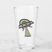 Alien Abduction UFO Flying Saucer Glas (Voorkant)