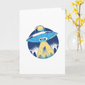 Alien Abduction Ufo Sci Fi gift Kaart (Gele Bloem)