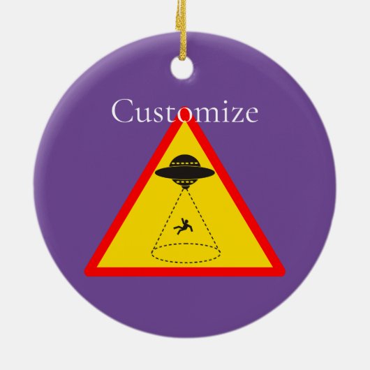 Alien Abduction UFO Thunder_Cove Keramisch Ornament (Achterkant)