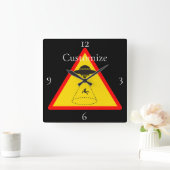 Alien Abduction UFO Thunder_Cove Vierkante Klok (Huis)