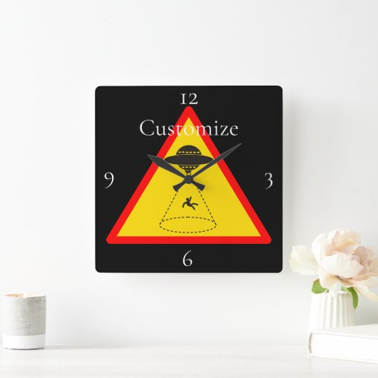 Alien Abduction UFO Thunder_Cove Vierkante Klok (Huis)