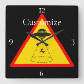 Alien Abduction UFO Thunder_Cove Vierkante Klok (Voorkant)