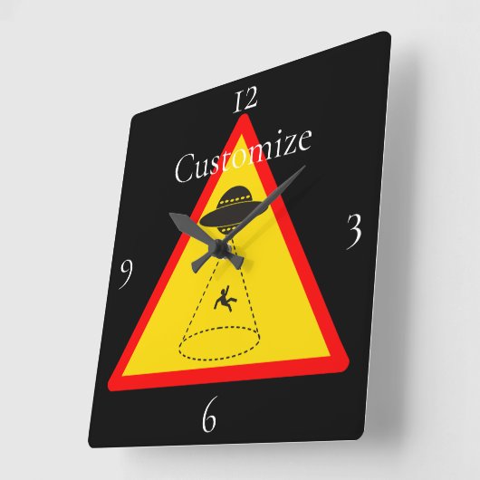 Alien Abduction UFO Thunder_Cove Vierkante Klok (Hoek)