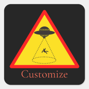 Alien Abduction UFO Thunder_Cove Vierkante Sticker