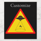 Alien Abduction UFO Thunder_Cove Wijn Etiket (Enkel label)