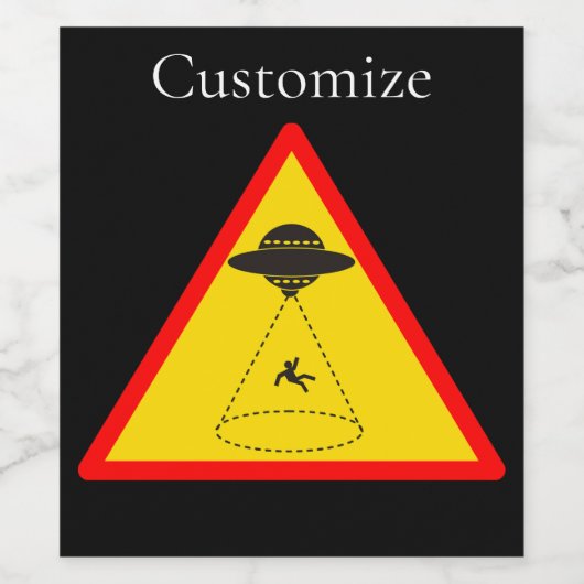 Alien Abduction UFO Thunder_Cove Wijn Etiket (Enkel label)