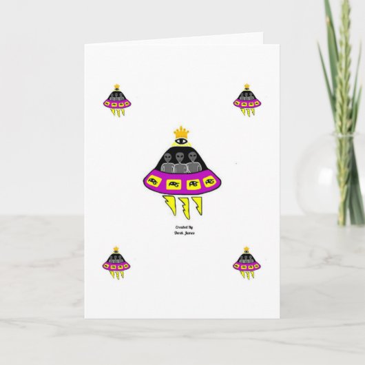 Alien Abduction Vertical Wenskaart Kaart (Voorkant)