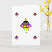 Alien Abduction Vertical Wenskaart Kaart (Gele Bloem)