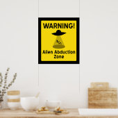 Alien Abduction Zone Poster (Keuken)