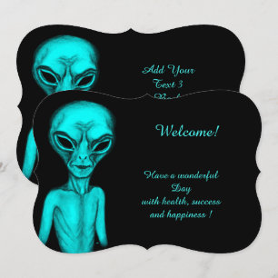Alien , add Jouw tekst Invitation Kaart