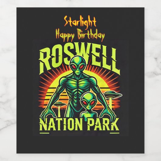 Alien Adventures Start Here in Roswell! Wijn Etiket (Enkel label)